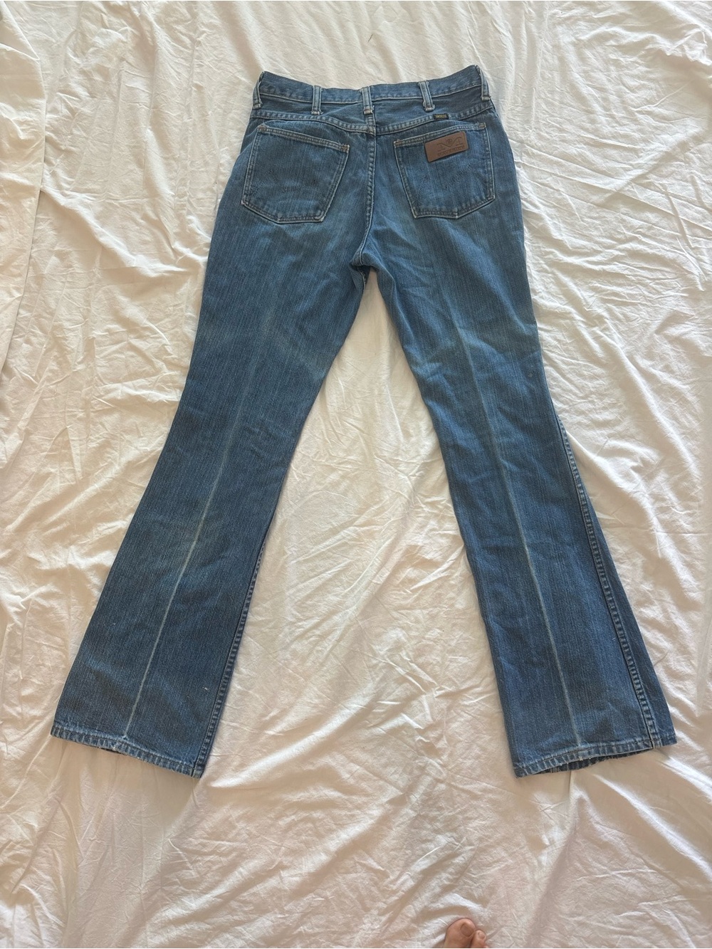 Vintage MAVERICK Bootcut Jeans — Made in USA — Distressed — Tagged 31x34 - Picture 4 of 8